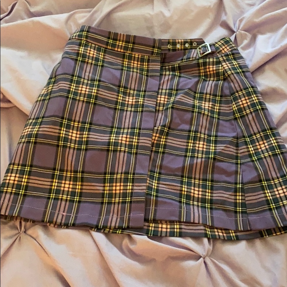 Brandy Melville Purple Plaid Skirt